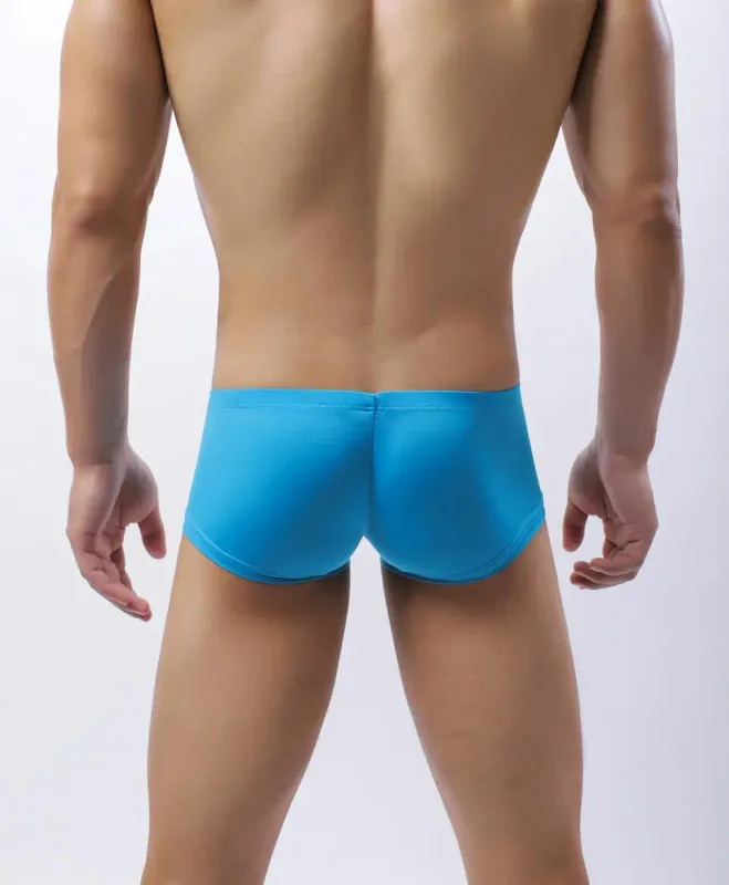 Biancheria intima da uomo sexy Boxer Solido sottile Mutandine di seta di ghiaccio Uomo Traspirante Vita bassa U Custodia convessa Mutande Uomo Cueca Calzoncillo — image 12