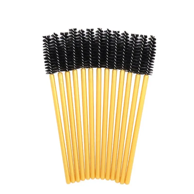 50pcs 반짝 이는 일회용 속눈썹 브러쉬 애플리케이터 완드 경기자 마스카라 눈썹 메이크업 도구 스풀러 빗 완드 스풀리 브러쉬 — image 8
