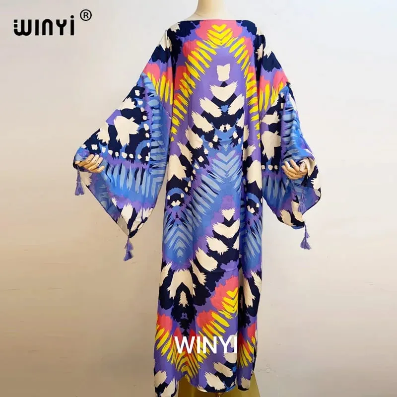 Cotton Robe Femme Hiver Платье Elegant Long Sleeve Мусульманские Комплекты Splicing Stripe Print Female Dresses Vestdios Abaya — image 27
