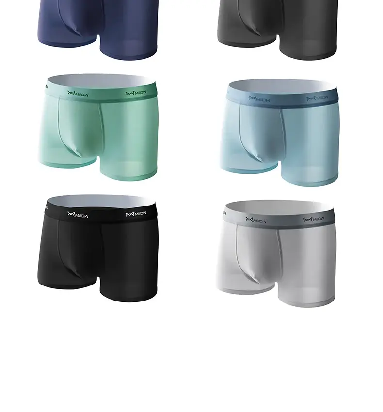 Miiow 3Pcs Ice Silk Men Boxer Shorts Underwear Antibacterial Boxershorts Cueca Male Panties Fashion Men Underpants Lingeries 5XL — image 14