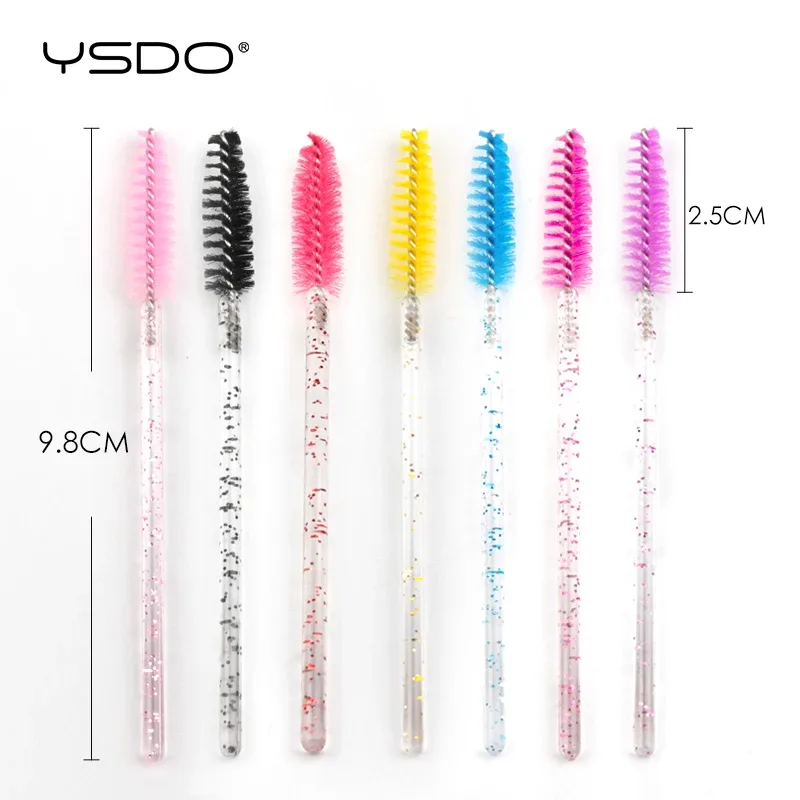 Buona qualità 5/50 pezzi pennelli per trucco ciglia in cristallo manico diamantato bacchette per mascara strumenti per estensione ciglia — image 2