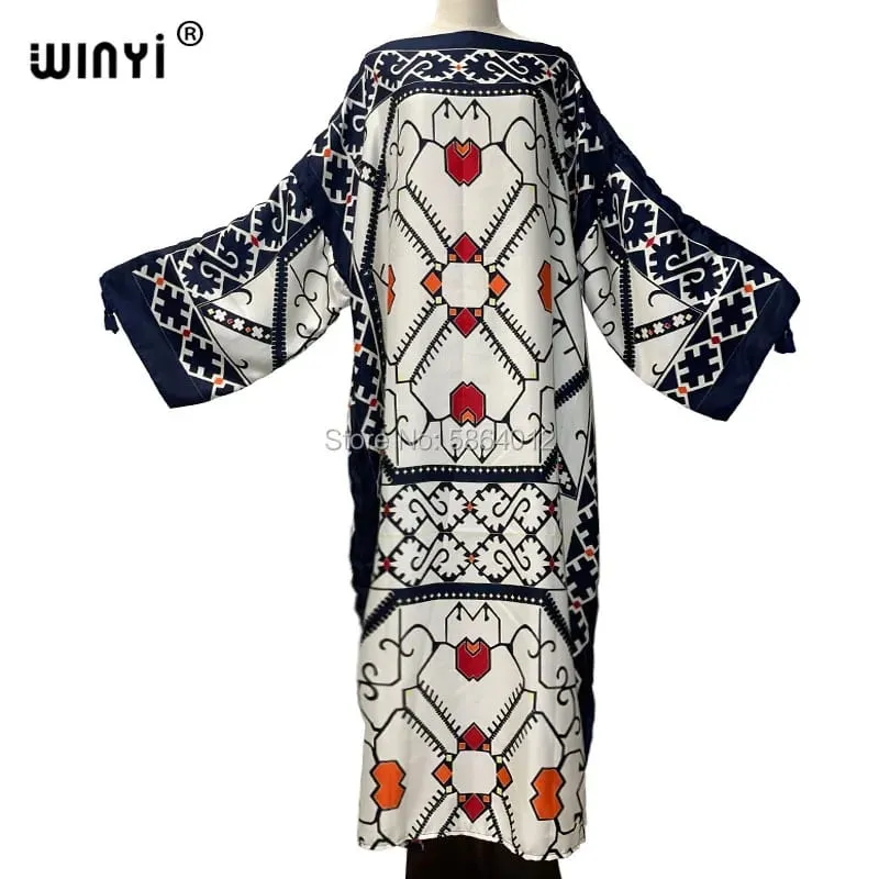 Cotton Robe Femme Hiver Платье Elegant Long Sleeve Мусульманские Комплекты Splicing Stripe Print Female Dresses Vestdios Abaya — image 29