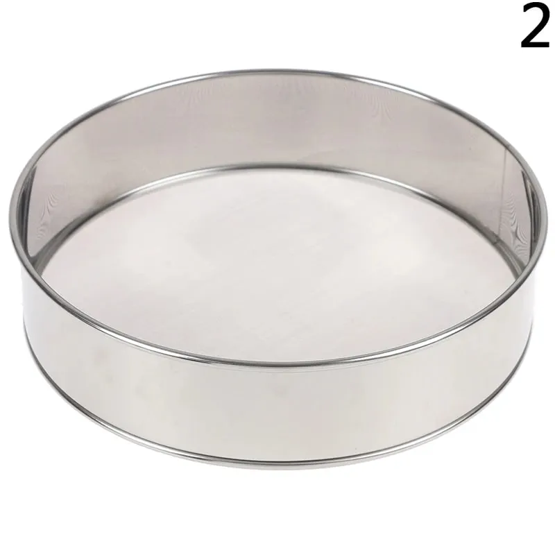 Professional Kitchen Fine Mesh Flour Sifter Round Stainless Steel Flour Sieve Strainer Sifters Best for Kitchen Baking Tea — image 8