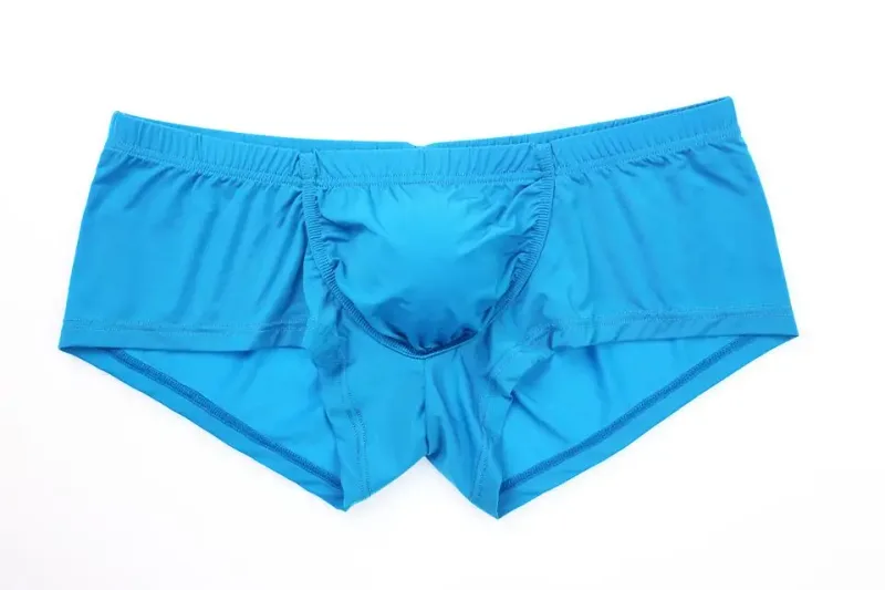 Biancheria intima da uomo sexy Boxer Solido sottile Mutandine di seta di ghiaccio Uomo Traspirante Vita bassa U Custodia convessa Mutande Uomo Cueca Calzoncillo — image 27