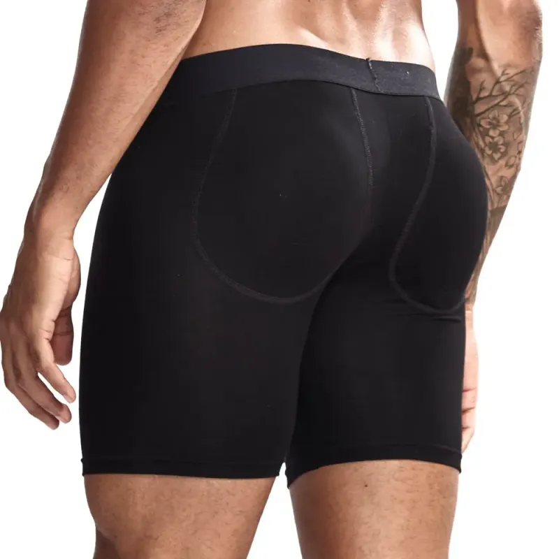 Sexy Butt Lifting Underwear Men Padded Boxer Enhancing Hips Push Up Cup Underpants Bulge Pouch Boxers Shorts Breathable