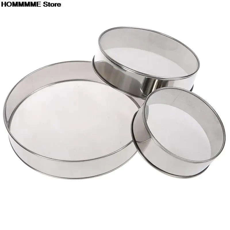 Professional Kitchen Fine Mesh Flour Sifter Round Stainless Steel Flour Sieve Strainer Sifters Best for Kitchen Baking Tea — image 5