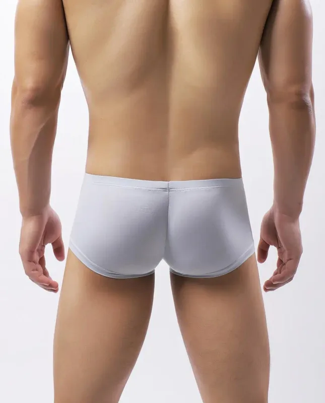 Biancheria intima da uomo sexy Boxer Solido sottile Mutandine di seta di ghiaccio Uomo Traspirante Vita bassa U Custodia convessa Mutande Uomo Cueca Calzoncillo — image 24