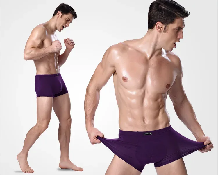 5Pcs Top Quality Men Underwear Boxer Shorts Men's Sexy Solid Underpants Boxershorts Boxer For Mens Male Panties Cotton plus Size — image 5