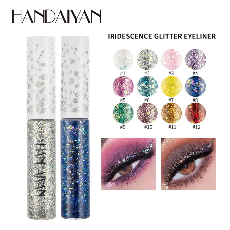 Eyeliner liquide à paillettes de diamant, 12 couleurs, Durable, imperméable, maquillage scintillant et brillant, crayon pour les yeux, outils de beauté — image 2