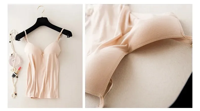 2024 Retro Vintage Basic & Casualหดลมผู้หญิงBraสปาเก็ตตี้สายคล้องคอVคอเสื้อกั๊กCami Tank Topsเสื้อเสื้อ — image 7