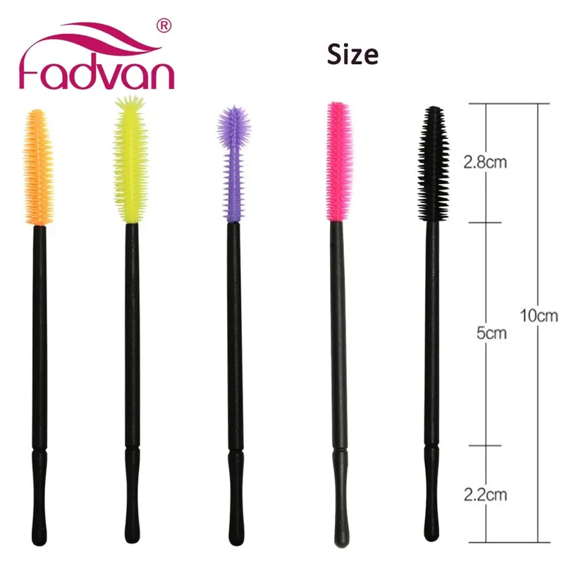Fadvan 50 st/pack Silikonborstar Engångsögonfransverktyg Kam Mascara trollstavar Sminkborstar Individuell applikatorsats för ögon — image 5