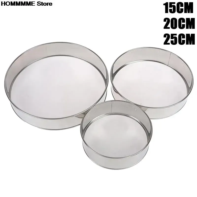 Professional Kitchen Fine Mesh Flour Sifter Round Stainless Steel Flour Sieve Strainer Sifters Best for Kitchen Baking Tea — image 3