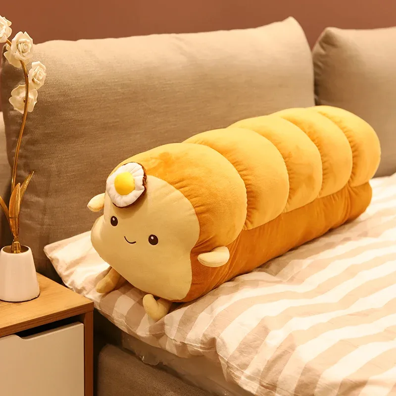 25/35 centimetri Uovo Fritto Peluche Sop Pane Tostato Cuscino Sorridente Carino Bruciato Marrone Cibo Peluche Supporto per la Schiena Cuscino Decor placante regalo