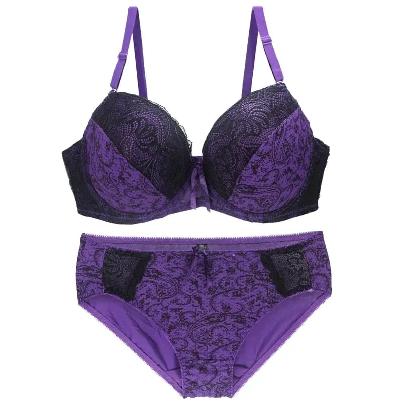 New Sexy Lace Shoulder Strap Bras Set Ladies Push Up Large Size Lingerie Plus Underwire BCDE Cup Underwear — image 10