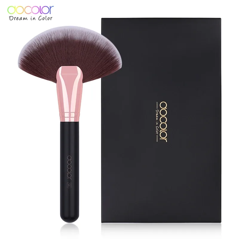 Docolor 1 Stücke Weiche Große Fan Make-Up Pinsel Foundation Rouge Pulver Textmarker Puderpinsel Kosmetik Professionelle Frauen Gesicht