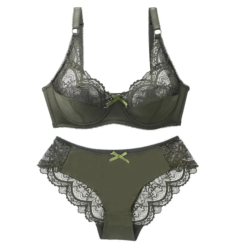 2021 nye sexede ultratynde tykke push-up blonder BCDE Cup bh-sæt til kvinder undertøj plus størrelse dameundertøj — image 2
