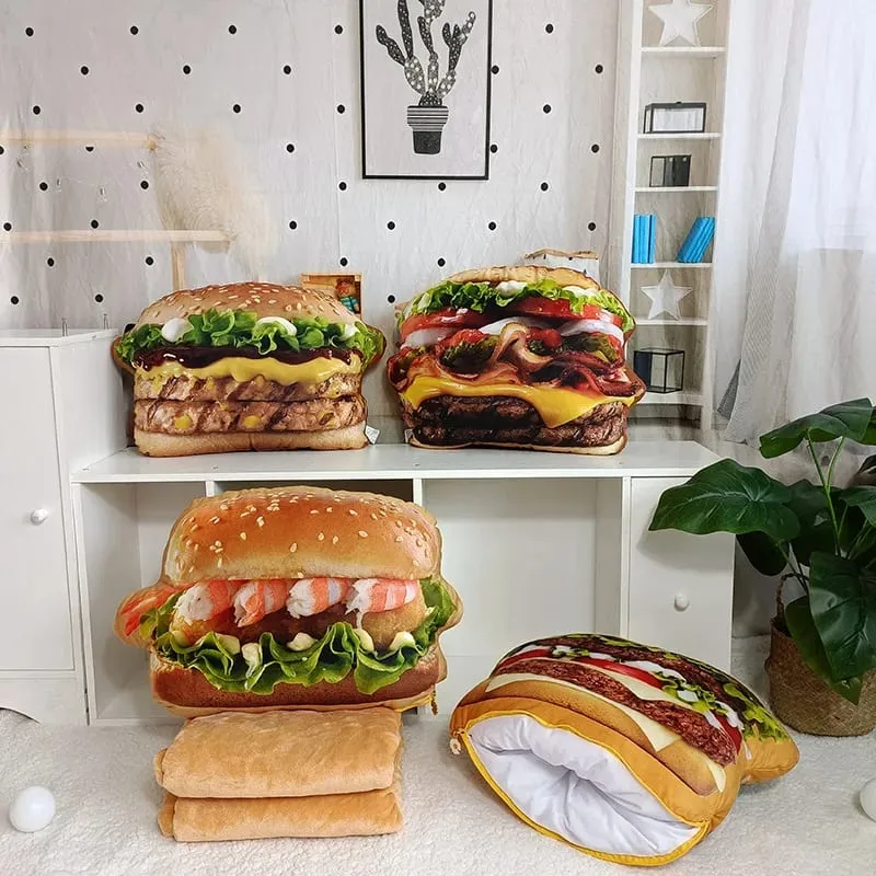 Plněný polštář na hamburger s přikrývkou a polštářkem 2v1 — image 3
