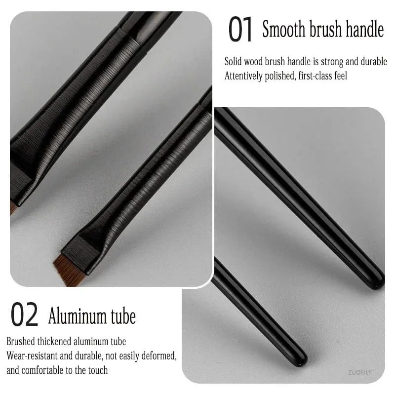 5/10 pezzi pennelli per trucco contorno sopracciglia pennello per eyeliner per sopracciglia professionale set di pennelli per occhi super sottile angolato set strumenti per il trucco — image 5