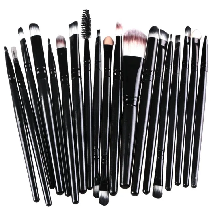 Set di pennelli per trucco da 20 pezzi Set di pennelli per trucco in polvere cosmetica Ombretto Eyeliner Fondotinta Miscela per fard Pennelli per trucco per donna di bellezza Maquiagem