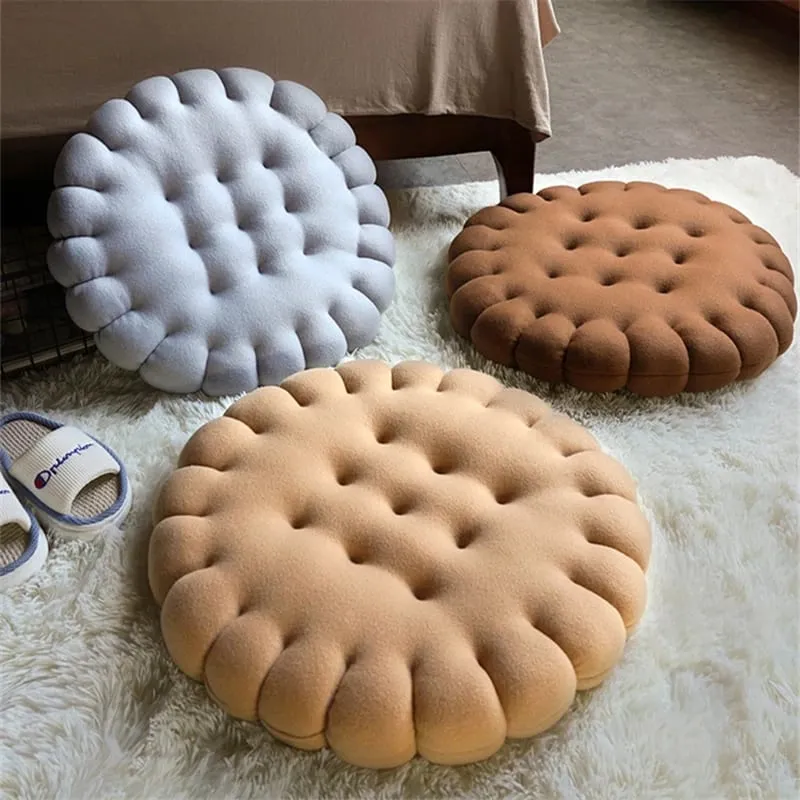 Echtes Keks-Form-Plüschkissen, weiches kreatives Kissen, Stuhl, Autositz-Pad, dekoratives Keks-Tatami-Rückenkissen, Sofa, Zuhause — image 9