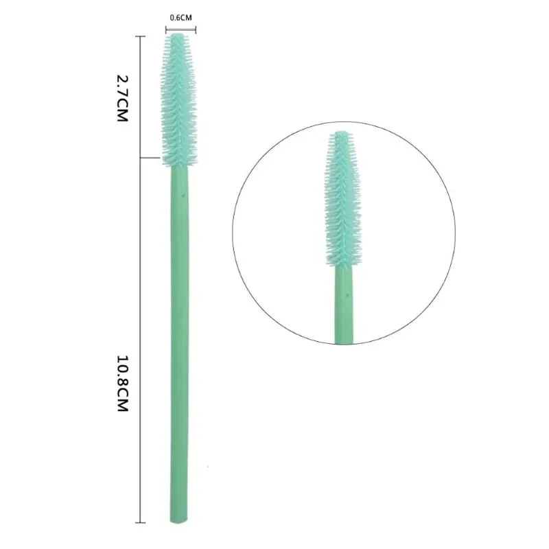 50 stk silikone øjenvipper børster engangs mascara tryllestave applikator øjenvippe børste øjenvippeforlængelse Makeup værktøj — image 2