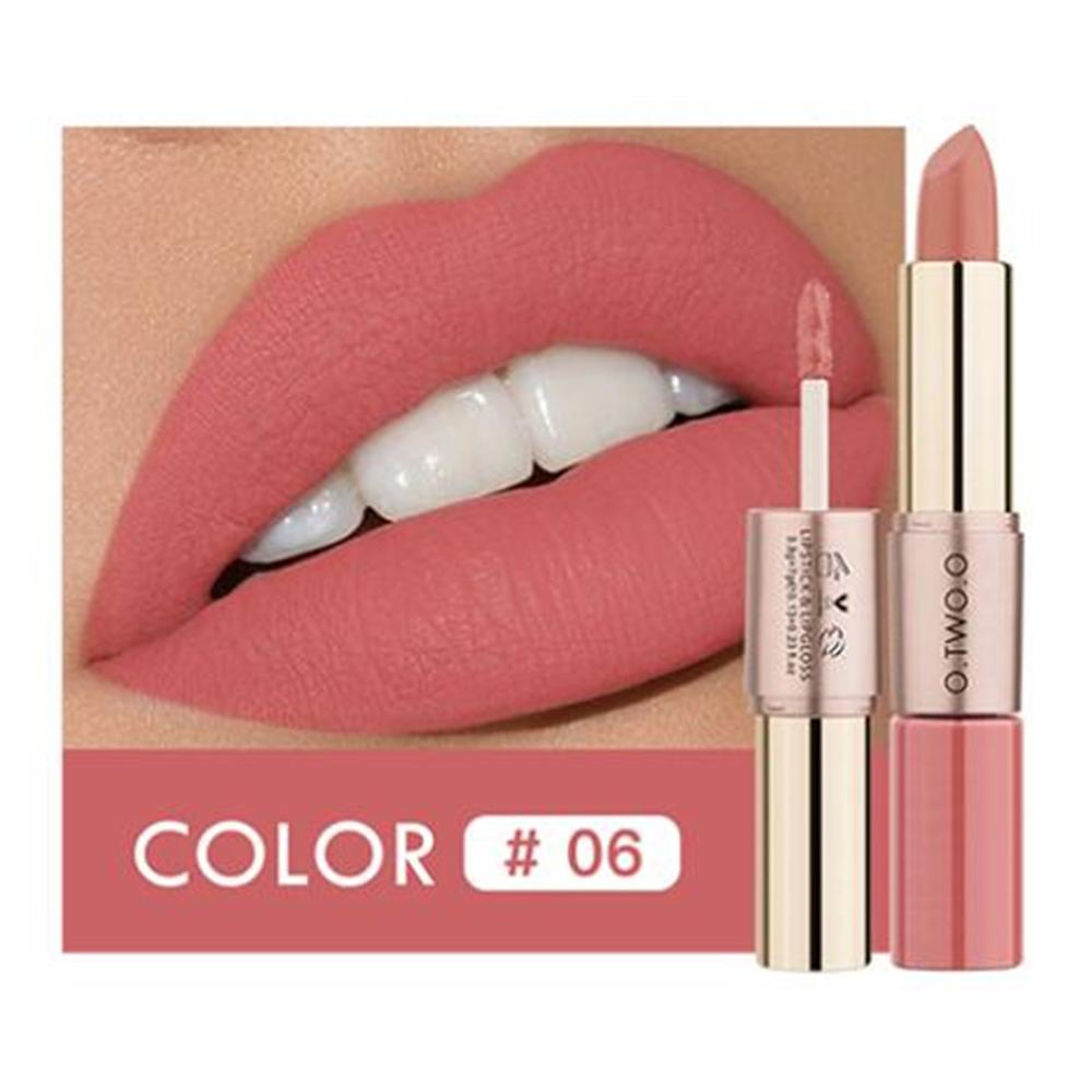 O.TWO.O 2 in 1 Matte Lippenstift Lipgloss Kosmetik Wasserdicht Pintalabios Batom Mate Lippen Make-up Rouge 12 Farben Lippenstift — image 14