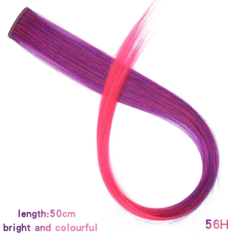Lupu Synthetic Long Straight Rainbow Highlight Colored Hair Extensions Clip In Fake Hair Pieces For Women Heat Resistant — image 36