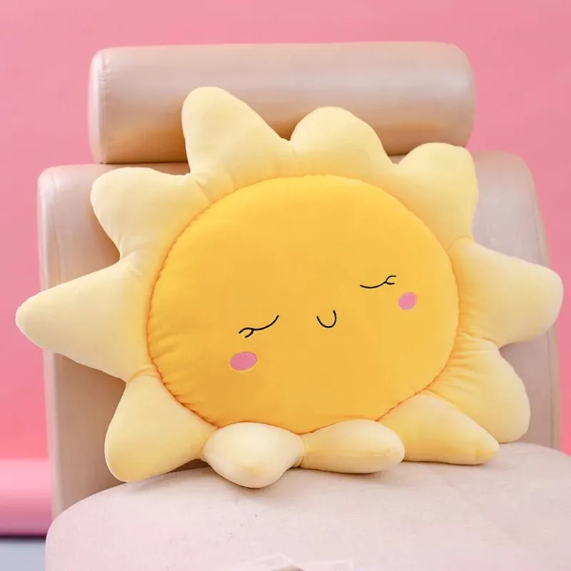 Cute Sun Cloud Plush Pillow Stuffed Soft Creative Plush Sun Cloud Toy Car Pillow Mga Laruang Dekorasyon sa Bahay
