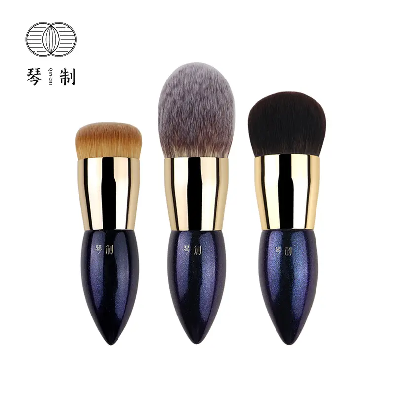 Professioneller handgemachter Make-up-Pinsel mit kurzem Griff, Gesichtspuder- und Foundation-Pinsel, weiche Make-up-Pinsel aus synthetischen Fasern — image 1