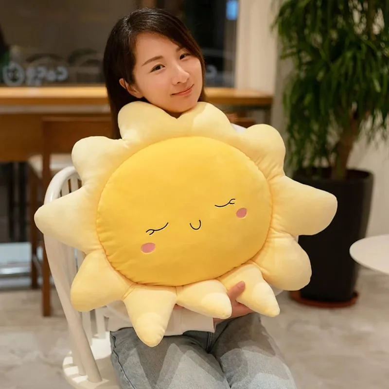 Cute Sun Cloud Plush Pillow Stuffed Soft Creative Plush Sun Cloud Toy Car Pillow Mga Laruang Dekorasyon sa Bahay — image 7
