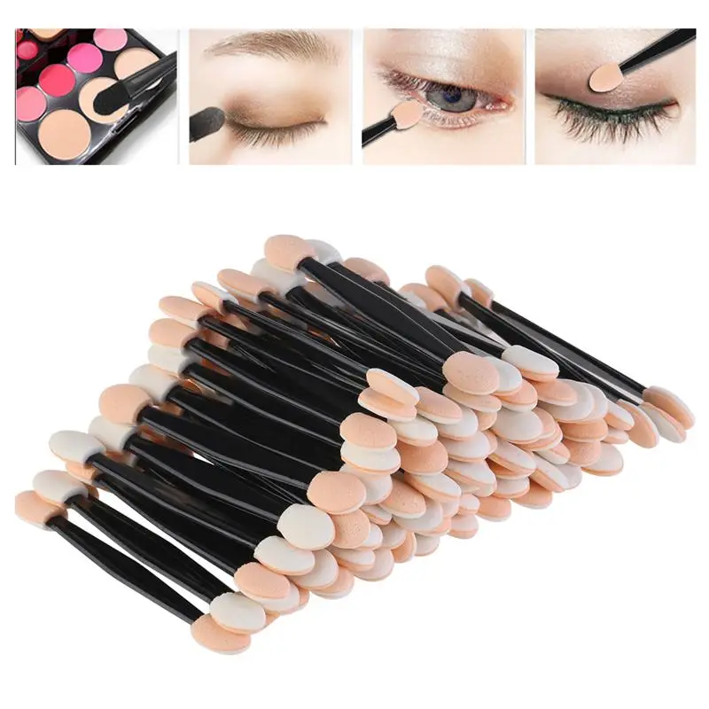 30/50/100PC Eye Shadow Brush Makeup Dual Sided Sponge Nylon Set Eye Shadow Brushes For Cosmetic Applicator Makeup — image 1