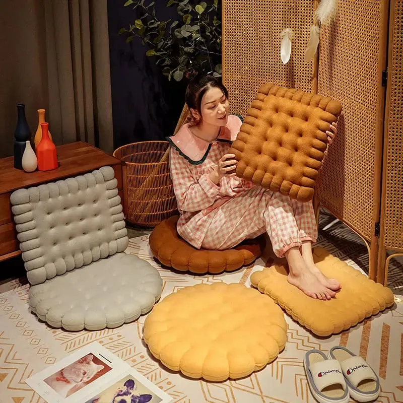 Echtes Keks-Form-Plüschkissen, weiches kreatives Kissen, Stuhl, Autositz-Pad, dekoratives Keks-Tatami-Rückenkissen, Sofa, Zuhause — image 4