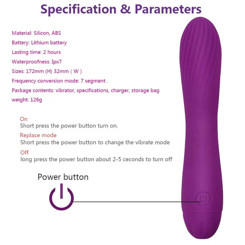 Vibrator, vibrierend, für Vagina-Stimulation, Silikon, wiederaufladbar, G-Punkt-Dildo, Vibrator, Massage, 7 Vibrationsmuster, Sexspielzeug für Frauen — image 5