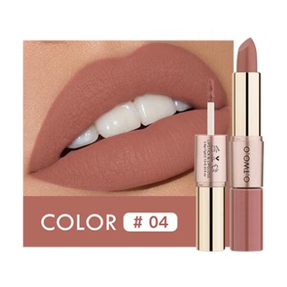 O.TWO.O 2 in 1 Matte Lippenstift Lipgloss Kosmetik Wasserdicht Pintalabios Batom Mate Lippen Make-up Rouge 12 Farben Lippenstift — image 12