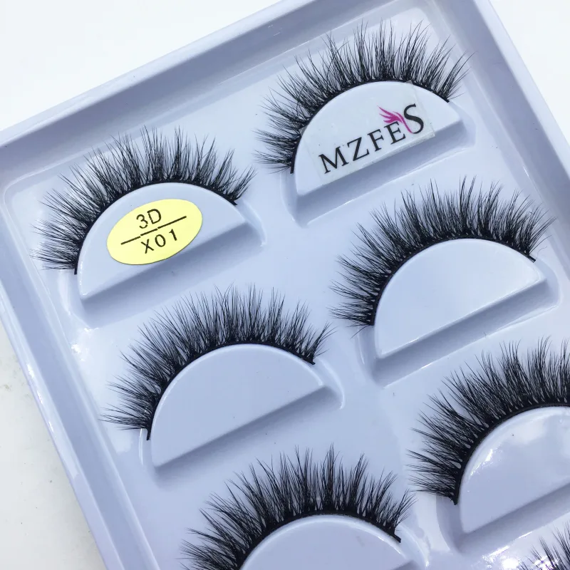 Natural 3D Mink False Eyelashes Makeup Fake Eye Lashes Faux Cils Make Up Beauty Tools Wholesale 5 Pairs — image 9