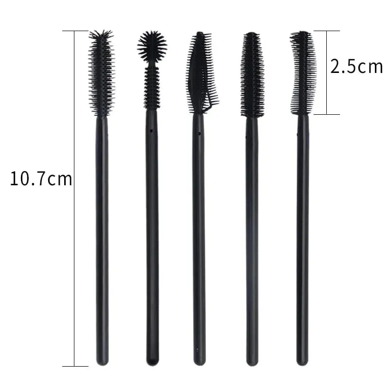 50 pezzi monouso in silicone ciglia pennelli applicatore eye lash mascara bacchette pennello estensione ciglia donne strumenti di trucco — image 3