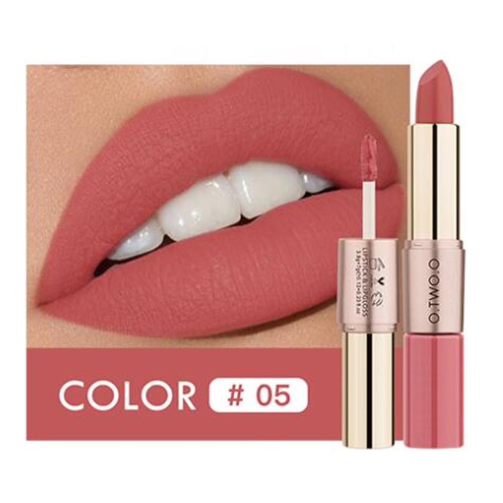 O.TWO.O 2 in 1 Matte Lippenstift Lipgloss Kosmetik Wasserdicht Pintalabios Batom Mate Lippen Make-up Rouge 12 Farben Lippenstift — image 13