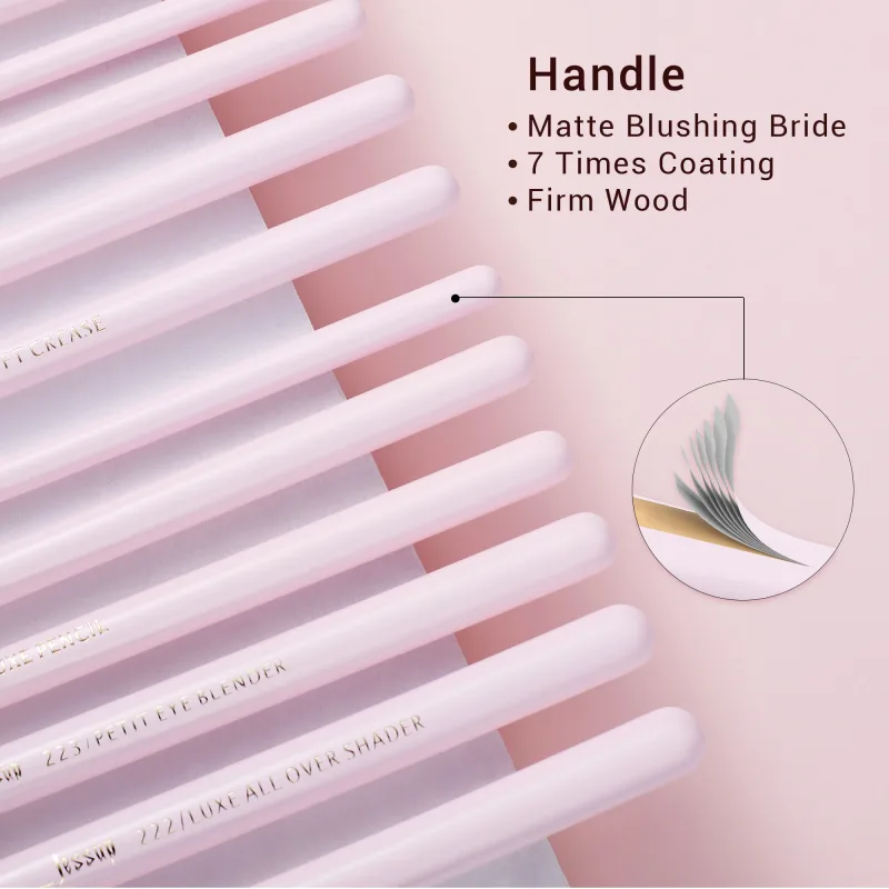 Jessup แปรงแต่งหน้าชุด 15 ชิ้น Eye Make up Brush อายแชโดว์ Eyebrow Liner Blending คอนซีลเลอร์เครื่องสำอางค์ชุดเครื่องมือแปรงผมแพะ — image 5