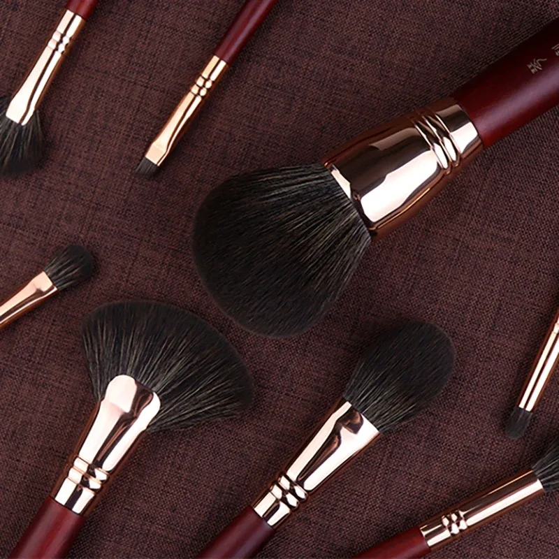 Professional Handmade Make Up Brush Set Soft Synthetic Fiber Short Handle Travel Portable Makeup Brushes Kit