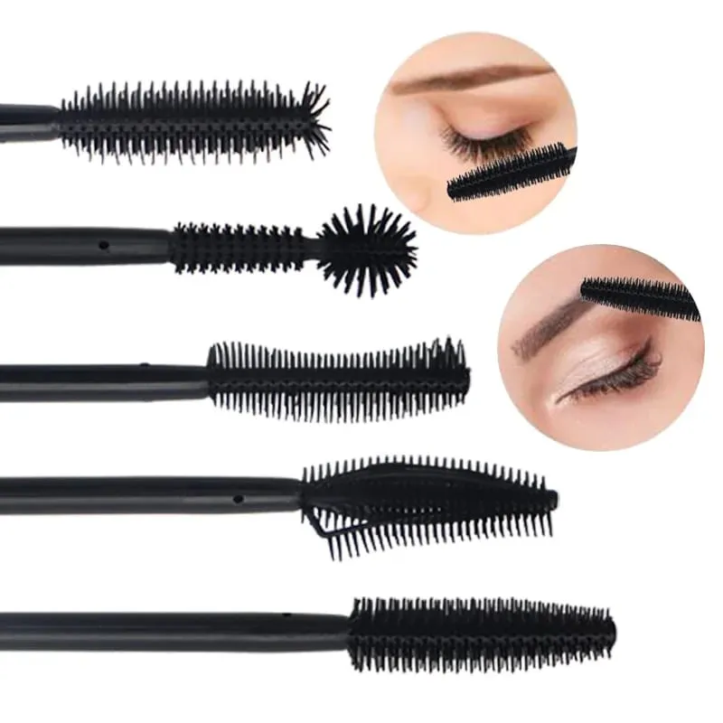 50 pezzi monouso in silicone ciglia pennelli applicatore eye lash mascara bacchette pennello estensione ciglia donne strumenti di trucco — image 2