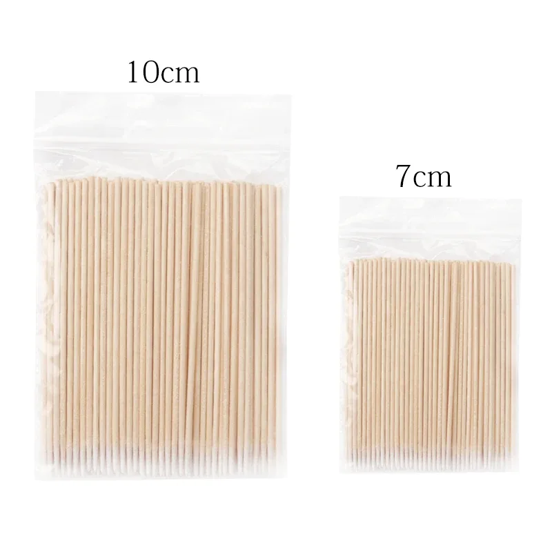 100 pcs Disposable ไม้ขนาดเล็กผ้าฝ้าย Swab Lint ฟรี Micro แปรงแต่งหน้าเครื่องมือ Eyelash Extension กาวถอดเครื่องมือ — image 3