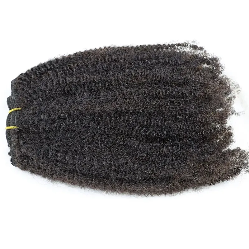 4C คลิป Virgin Remy Human Hair Extensions แน่นขนาดเล็ก Afro Kinky Curly คลิปในส่วนขยายของผมแอฟริกันผู้หญิงผิวดำ — image 9