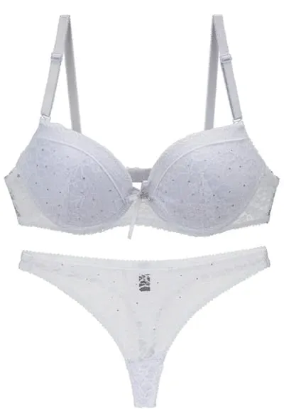 2021 New Lace Embroider Bars Set Womens Plus Size Push Up Underwear Bra and Panty Lingerie 32 34 36 38 ABC Cup For Lady — image 5