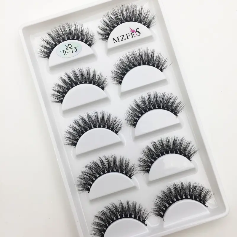 10/50 Dozen 3D Nertsen Wimpers Natuurlijke Dikke Valse Wimpers Mink Wimpers Zachte Nep Wimper Piekerige Make-Up Cilios H13 Kat — image 1