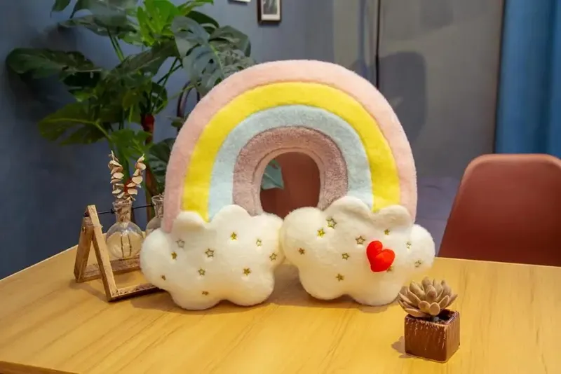 Waschbares Himmel Wolke Stern Sonne Regenbogen Kissen gefüllt rosa Stern Lollipop Herz Girly Sofa Rückenkissen Süßes Geschenk für Sie — image 12