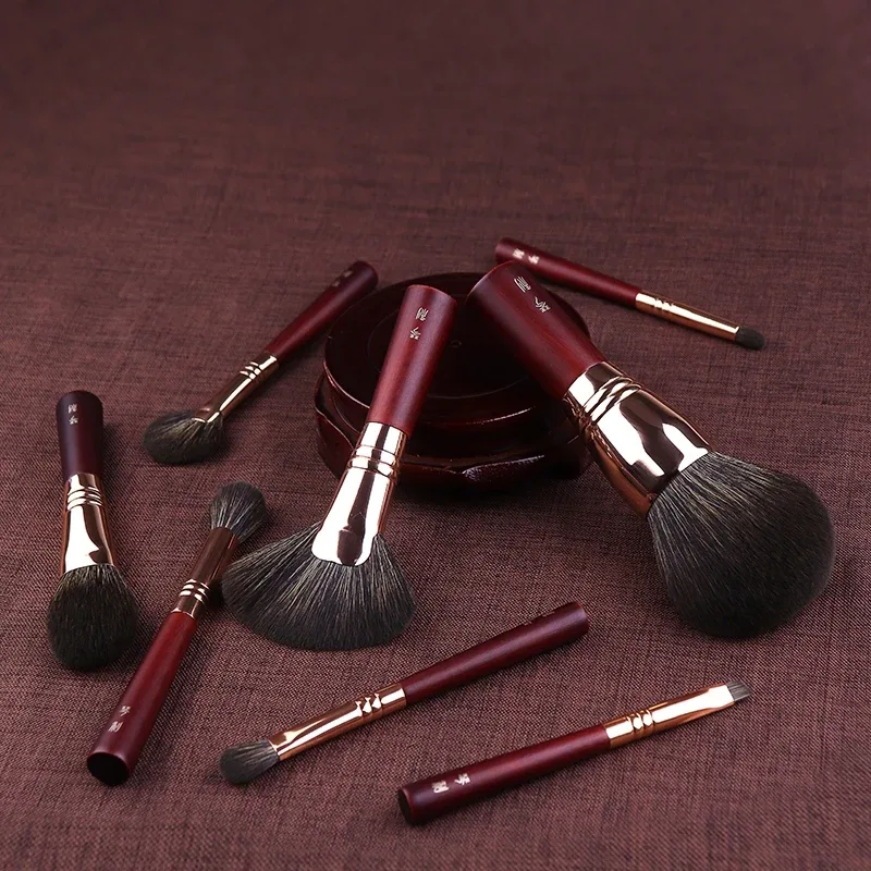 Professional Handmade Make Up Brush Set Soft Synthetic Fiber Short Handle Travel Portable Makeup Brushes Kit