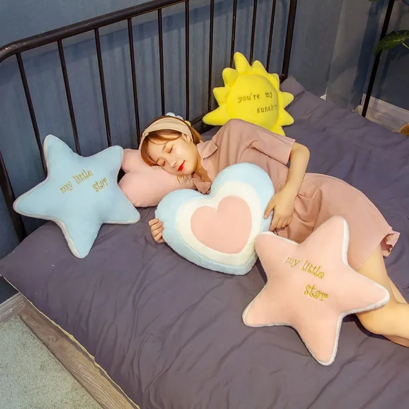 Waschbares Himmel Wolke Stern Sonne Regenbogen Kissen gefüllt rosa Stern Lollipop Herz Girly Sofa Rückenkissen Süßes Geschenk für Sie — image 10
