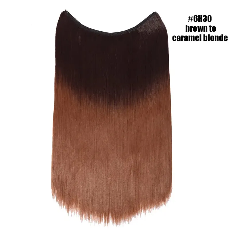 Synthetic Invisible Wire No Clips In Hair Extensions Secret Fish Line Hairpieces Hair Extensions For Women Daily — image 12