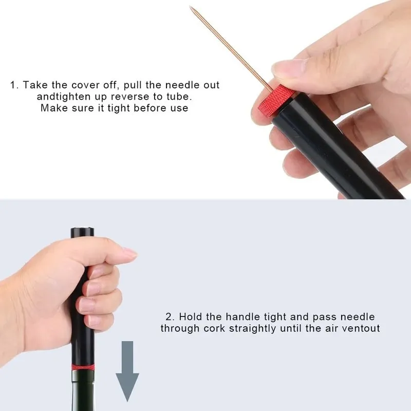Ouvre-bouteille de vin, outil de Bar Portable, pompe à Air, tire-bouchon à vin, broche en acier inoxydable, ouvre-bouteille, Gadgets de cuisine, accessoires pour le vin — image 8