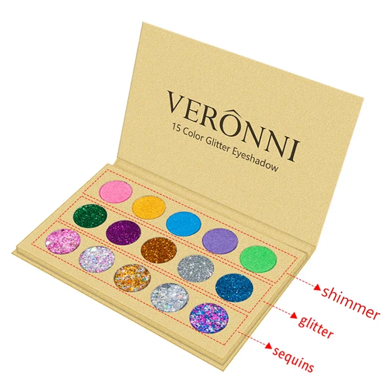 Brokatowa paleta cieni do powiek Pigment Shine cekiny rozświetlacz do cieni do powiek Shimmer kolorowa paleta do makijażu — image 4